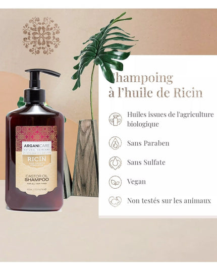 ARGANICARE HUILE DE RICIN Shampooing - 400ml