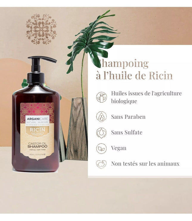 ARGANICARE HUILE DE RICIN Shampooing - 400ml