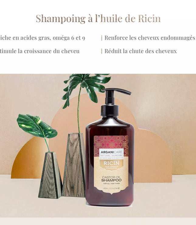 ARGANICARE HUILE DE RICIN Shampooing - 400ml