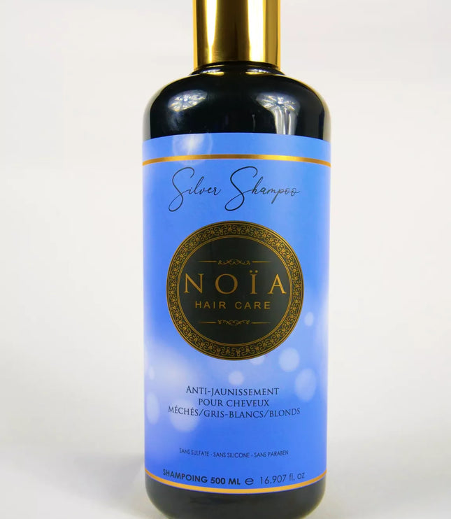 NOÏA HAIRCARE  Shampoing Silver Anti-jaunissement pour cheveux méchés/gris-blancs/blonds-500ml