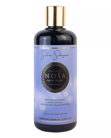 NOÏA HAIRCARE  Shampoing Silver Anti-jaunissement pour cheveux méchés/gris-blancs/blonds-500ml
