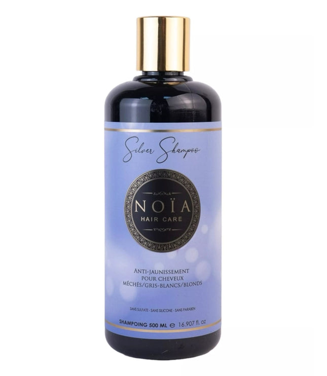 NOÏA HAIRCARE  Shampoing Silver Anti-jaunissement pour cheveux méchés/gris-blancs/blonds-500ml