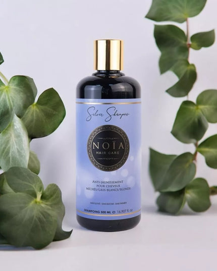 NOÏA HAIRCARE  Shampoing Silver Anti-jaunissement pour cheveux méchés/gris-blancs/blonds-500ml