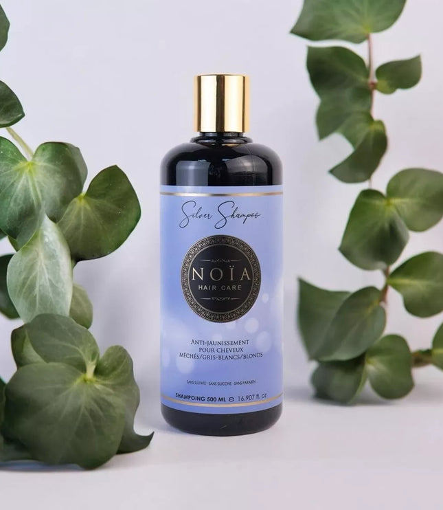 NOÏA HAIRCARE  Shampoing Silver Anti-jaunissement pour cheveux méchés/gris-blancs/blonds-500ml