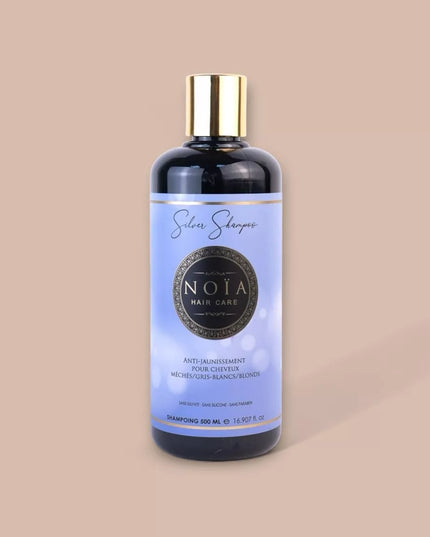 NOÏA HAIRCARE  Shampoing Silver Anti-jaunissement pour cheveux méchés/gris-blancs/blonds-500ml