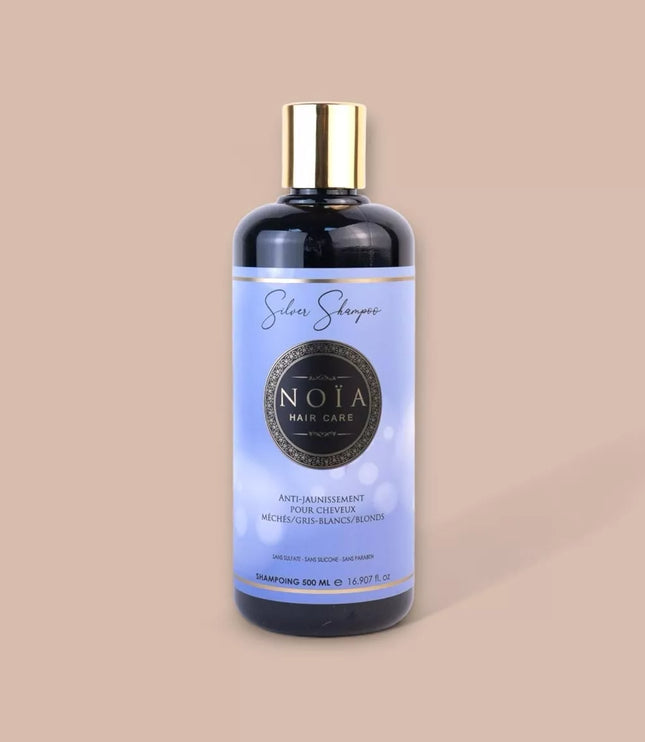 NOÏA HAIRCARE  Shampoing Silver Anti-jaunissement pour cheveux méchés/gris-blancs/blonds-500ml