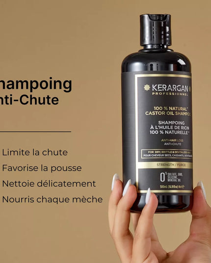 Kerargan - Shampoing Anti-Chute à l'Huile de Ricin - 500ml