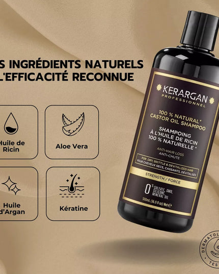 Kerargan - Shampoing Anti-Chute à l'Huile de Ricin - 500ml