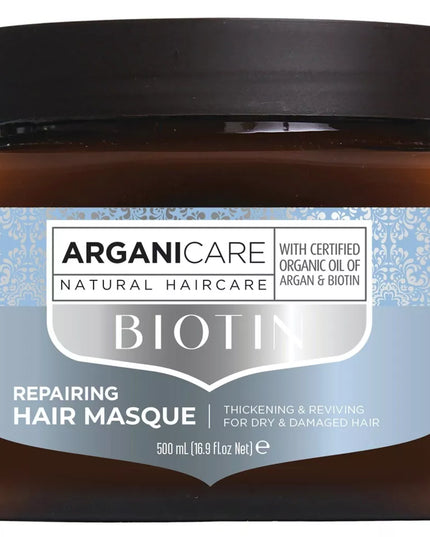 ARGANICARE Masque hydratant et réparateur à la Biotine - Cheveux secs et abîmés