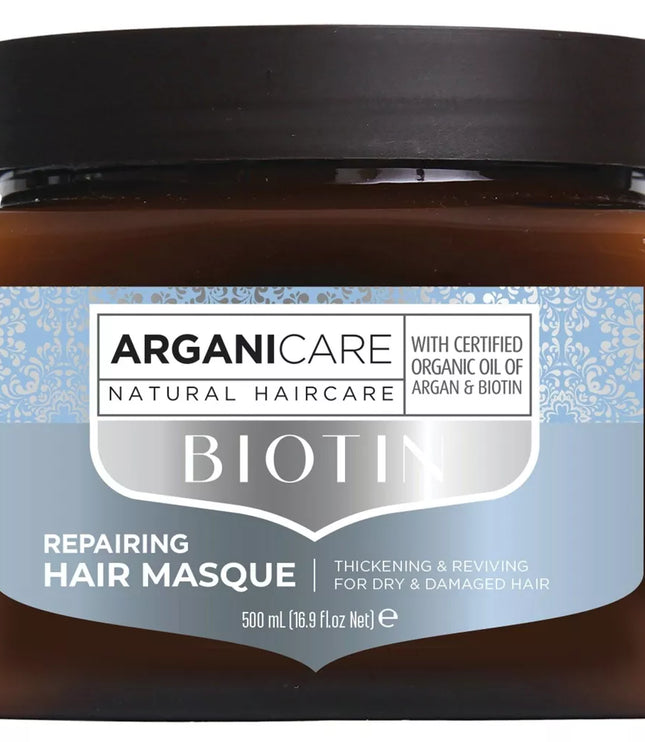 ARGANICARE Masque hydratant et réparateur à la Biotine - Cheveux secs et abîmés