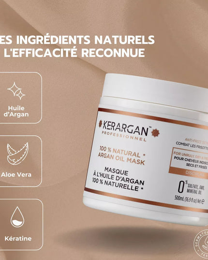 Kerargan - Masque Disciplinant à l'Huile d'Argan - 500ml