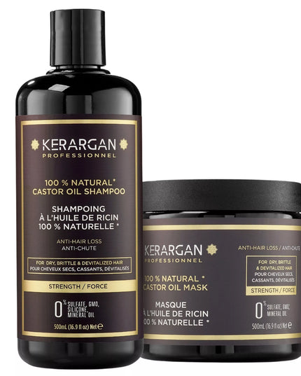 Kerargan - Duo Anti-Chute Shampoing & Masque Huile de Ricin - 2x500ml