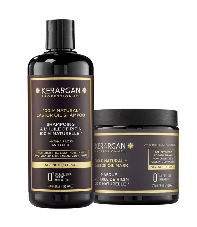 Kerargan - Duo Anti-Chute Shampoing & Masque Huile de Ricin - 2x500ml