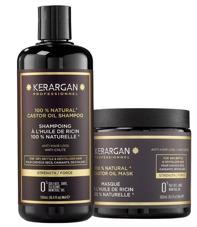 Kerargan - Duo Anti-Chute Shampoing & Masque Huile de Ricin - 2x500ml
