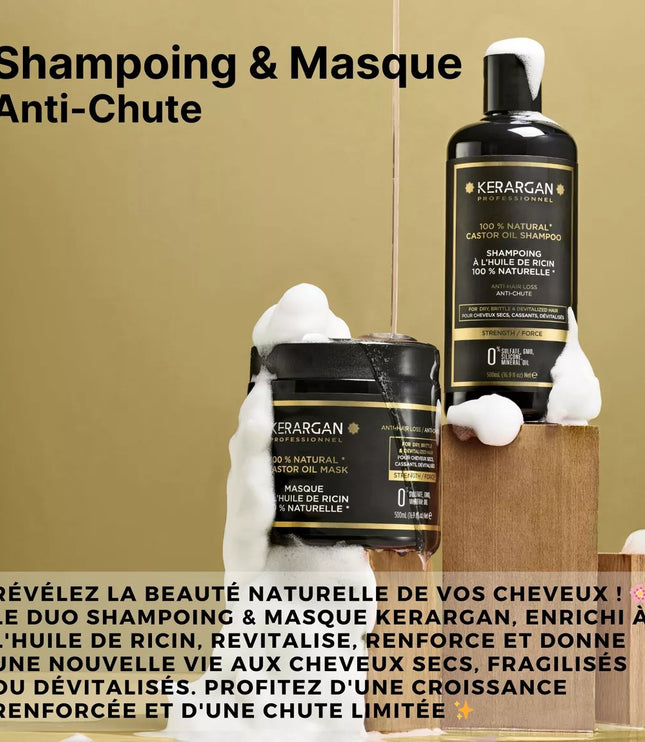 Kerargan - Duo Anti-Chute Shampoing & Masque Huile de Ricin - 2x500ml