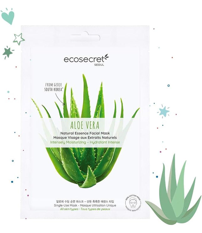 ECO SECRET MASQUE VISAGE ALOE VERA - 1 Masque Tissu