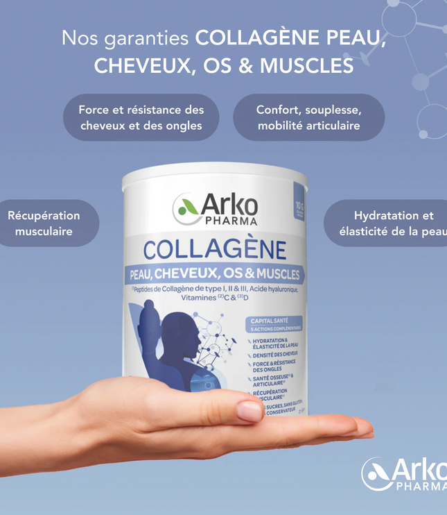 ARKOPHARMA COLLAGÈNE Peau Cheveux Os et Muscles - Poudre 260g