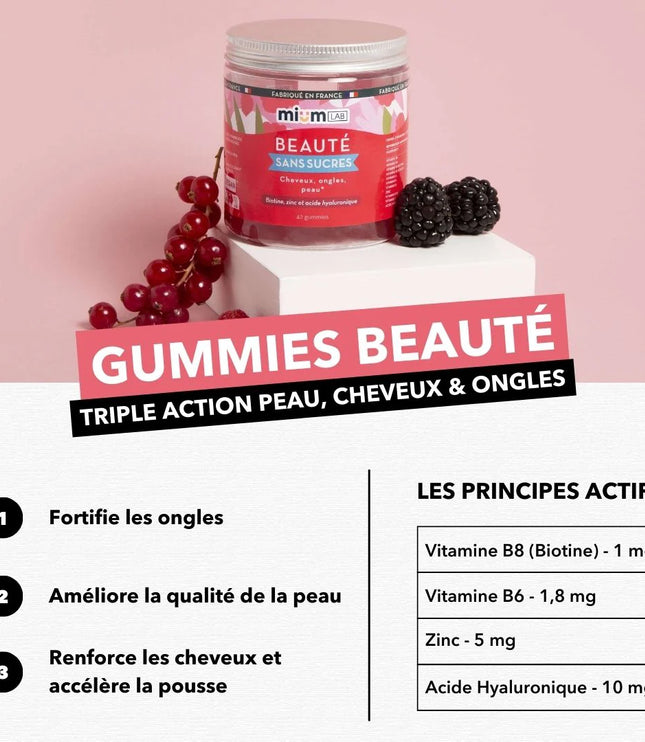 MIUM LAB CHEVEUX ET ONGLES Sans Sucre - 42 Gummies