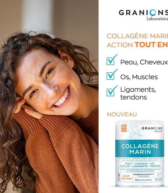 GRANIONS COLLAGENE MARIN Type 1 Goût Neutre - 285g