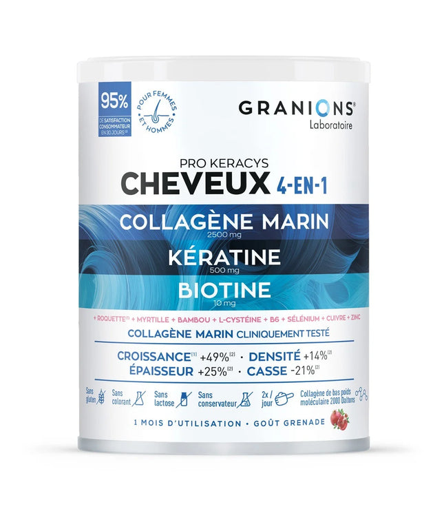 GRANIONS PRO KERACYS Collagène Cheveux 4 en 1 Poudre - 300g