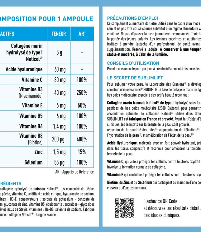 GRANIONS COLLAGENE + BEAUTÉ Sublimlift - 10 Ampoules