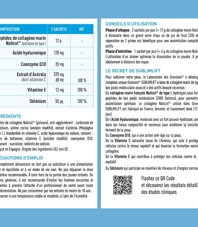 GRANIONS COLLAGENE + BEAUTÉ Sublimlift - 10 Sachets