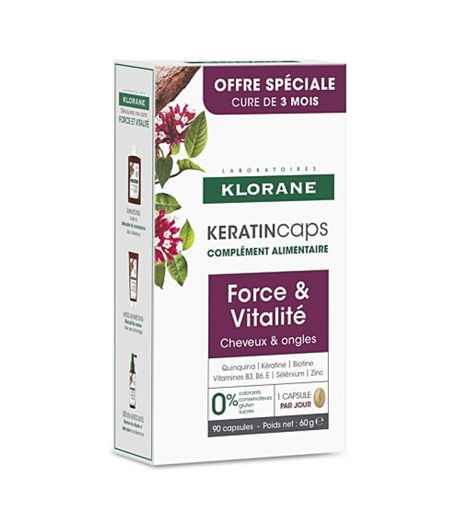 KLORANE KERATINCAPS Force et Vitalité Cheveux et Ongles - 90 Capsules