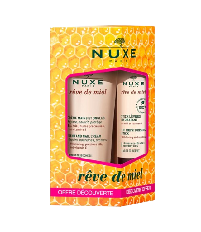 NUXE RÊVE DE MIEL Duo Découverte Stick à Lèvres et Crèmes Mains et Ongles - 4g et 30ml