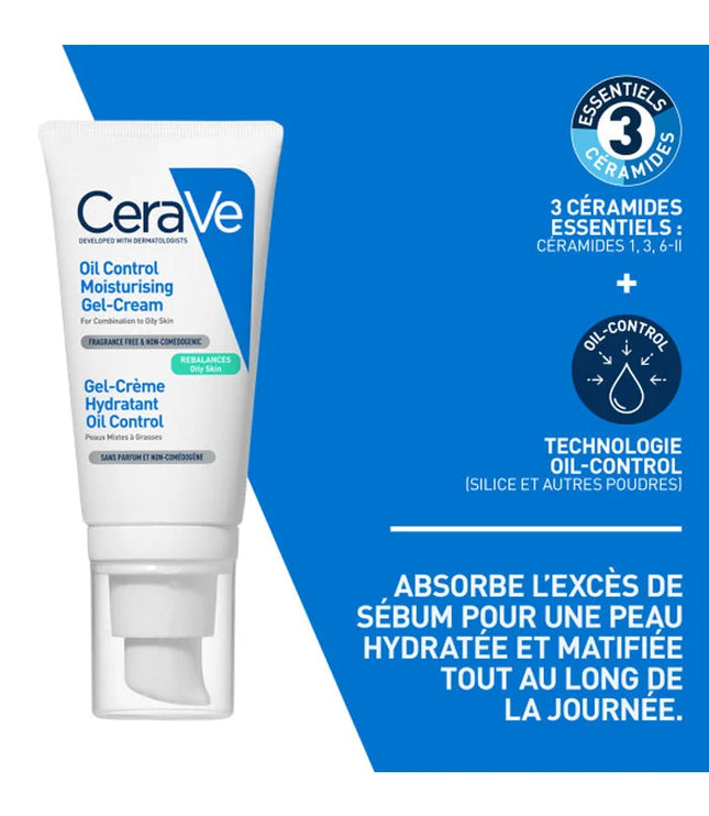 CERAVE Gel-Crème Hydratant Oil Control Visage - 52ml