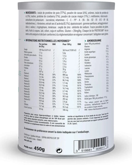 EAFIT PROTIVEGAN Protéines Végétales Saveur Chocolat Noisette - 450g