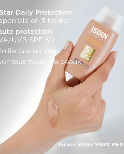 ISDIN FOTOPROTECTOR FUSION WATER MAGIC MEDIUM Crème Solaire Teintée SPF50 - 50ml