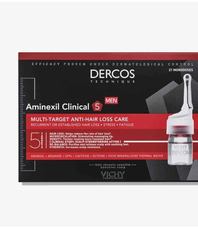VICHY DERCOS AMINEXIL CLINICAL 5 HOMME - 21 Monodoses